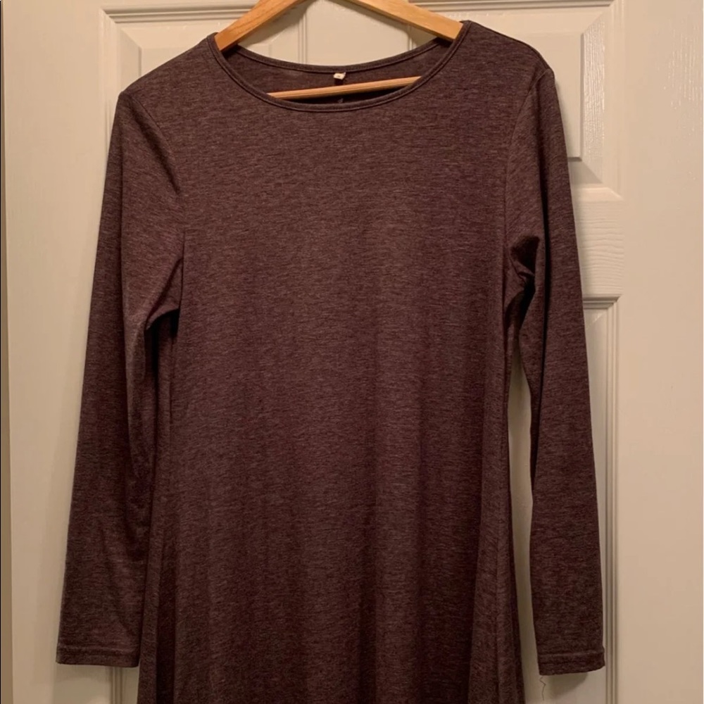 SHEIN simple brown dress